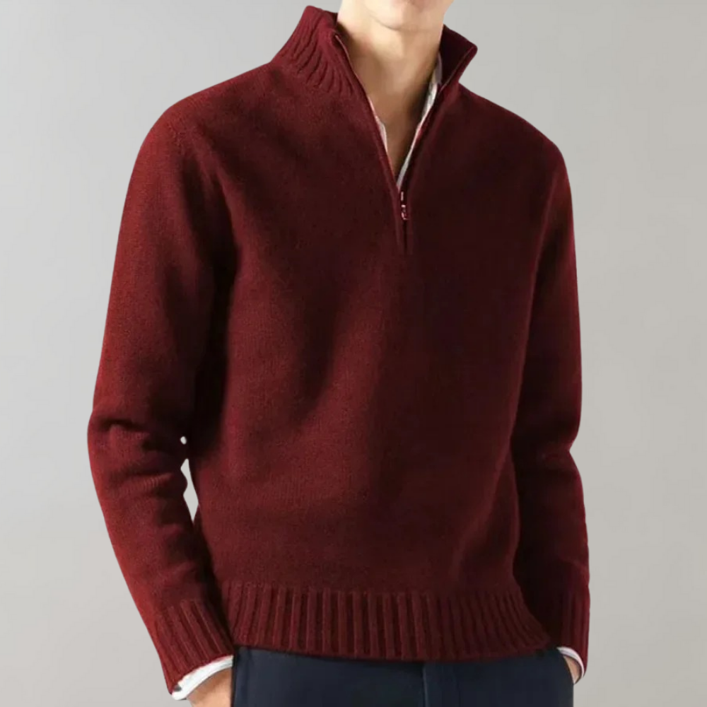 Maison || Elegante Half Zip Sweater